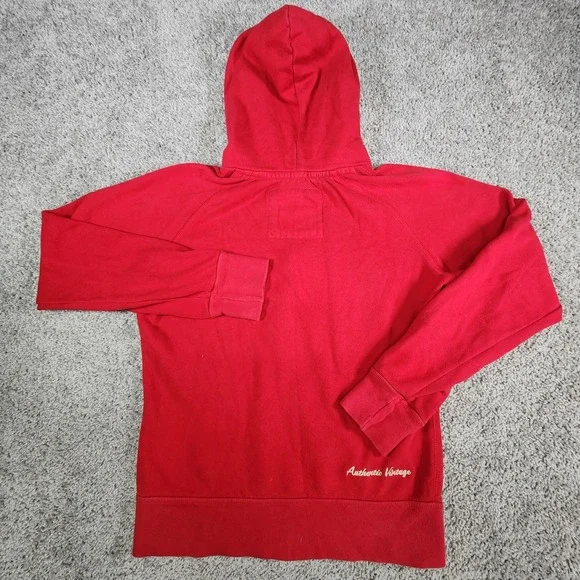 Abercrombie & Fitch Hoodie Womens‎ Large Red Authentic Vintage Sweatshirt Moose - Picture 7 of 13